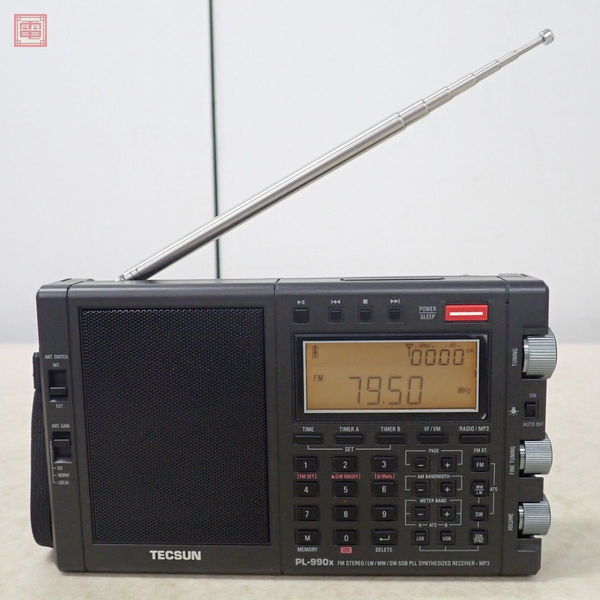 美品 テックサン PL-990x BCLラジオ AM/FM/SW 革製ポーチ・日本語取説・元箱付 TECSUN【20_画像2
