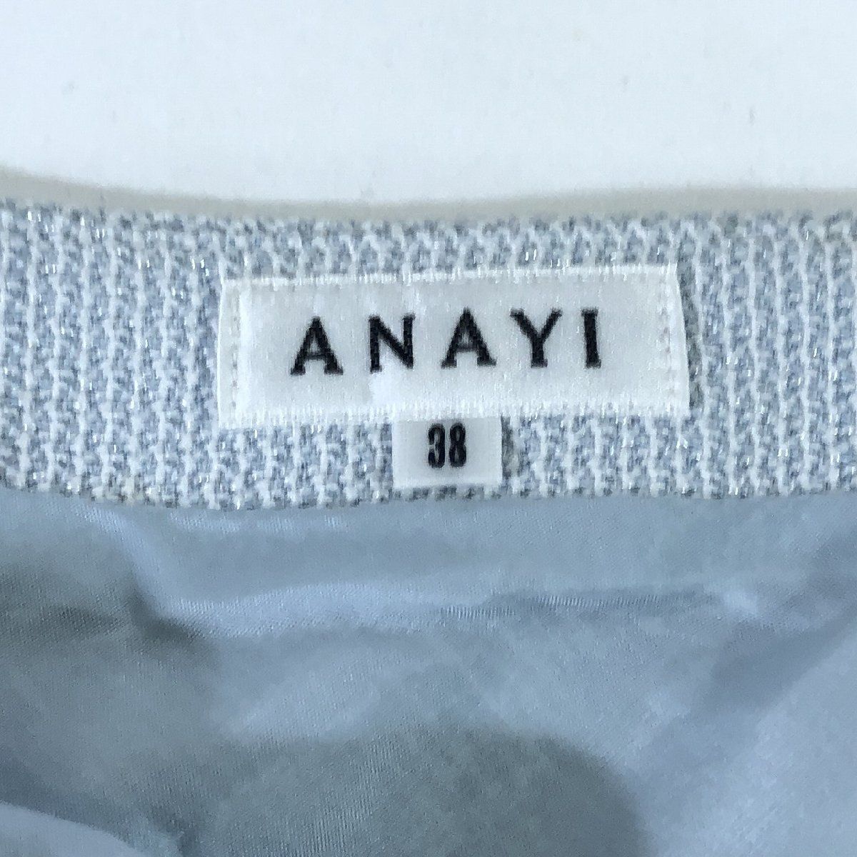 ■【ANAYI】アナイ/ひざ丈　台形スカート[38/Mサイズ相当]ライトブルー《美品》/_画像5