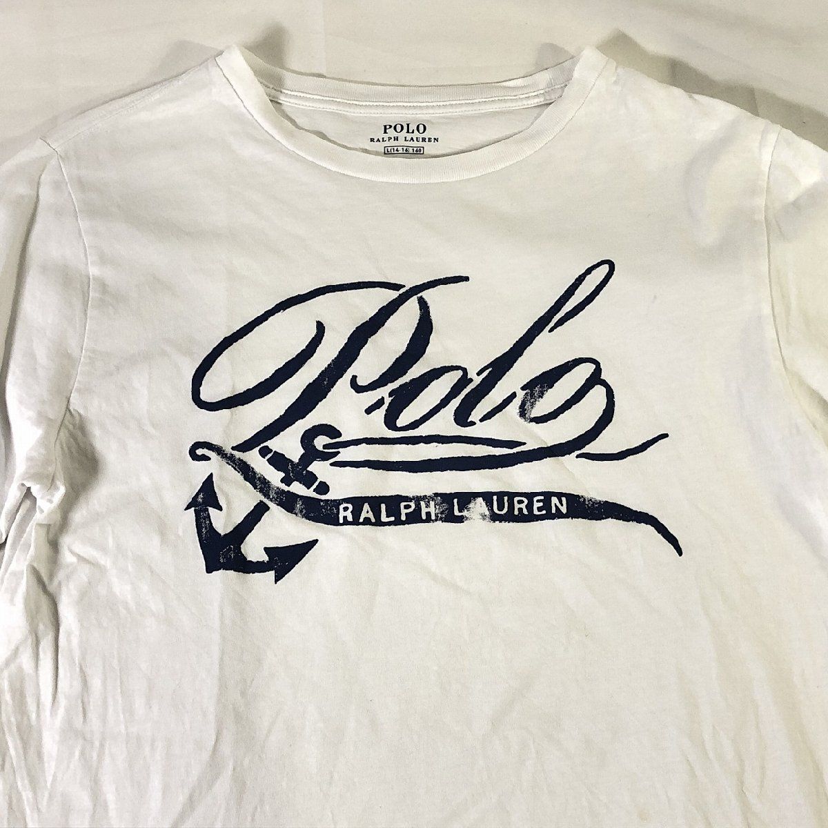 ■【POLO RALPH LAUREN】ラルフローレン/半袖 Tシャツ[L（14-16）/160相当]白《中古△》/_画像3