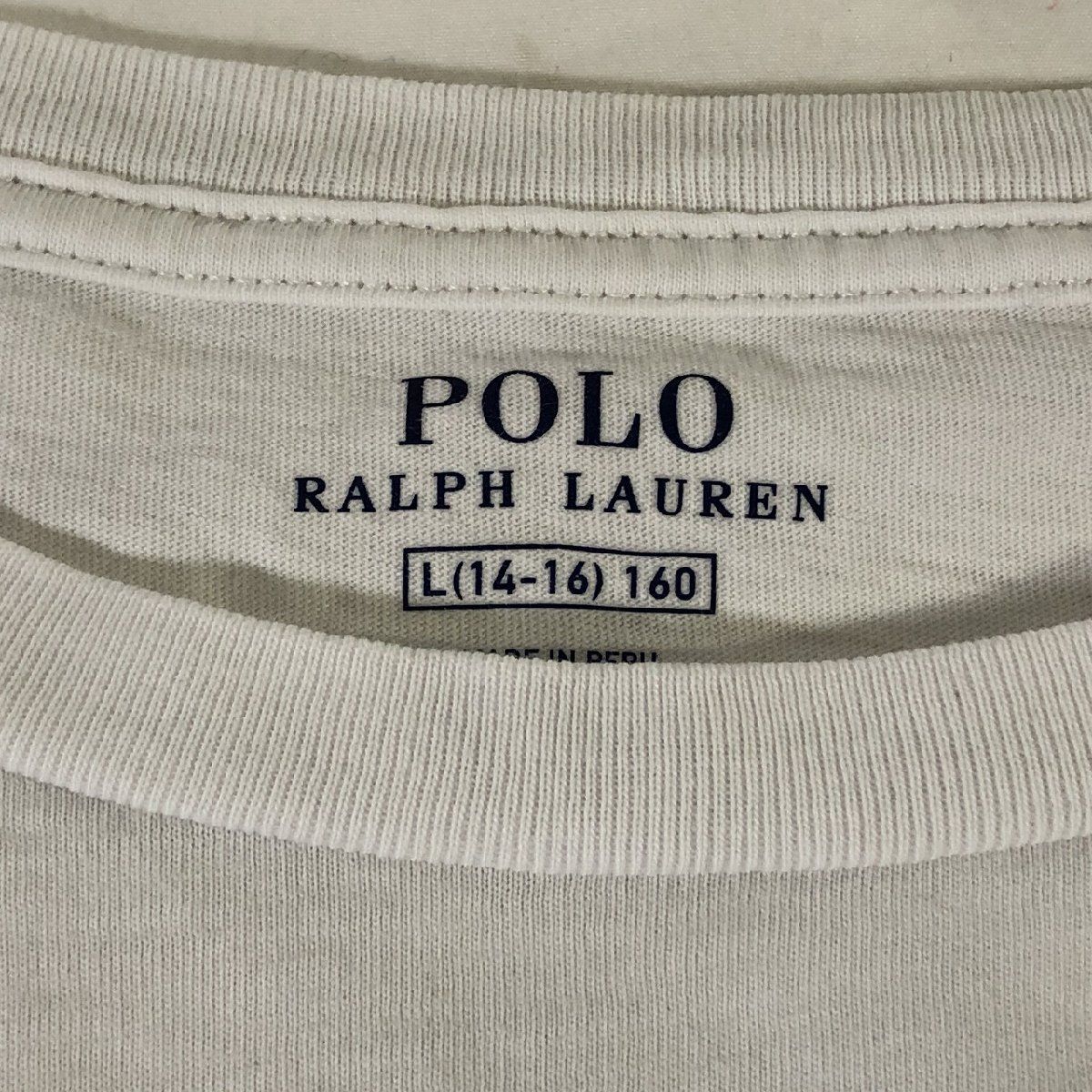 ■【POLO RALPH LAUREN】ラルフローレン/半袖 Tシャツ[L（14-16）/160相当]白《中古△》/_画像4
