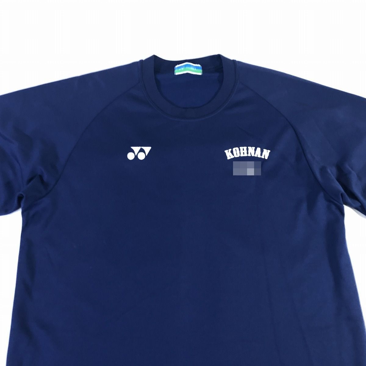 ■【YONEX】ヨネックス/半袖 トレーニング ラグラン Tシャツ[L]紺×白《美品》の画像3