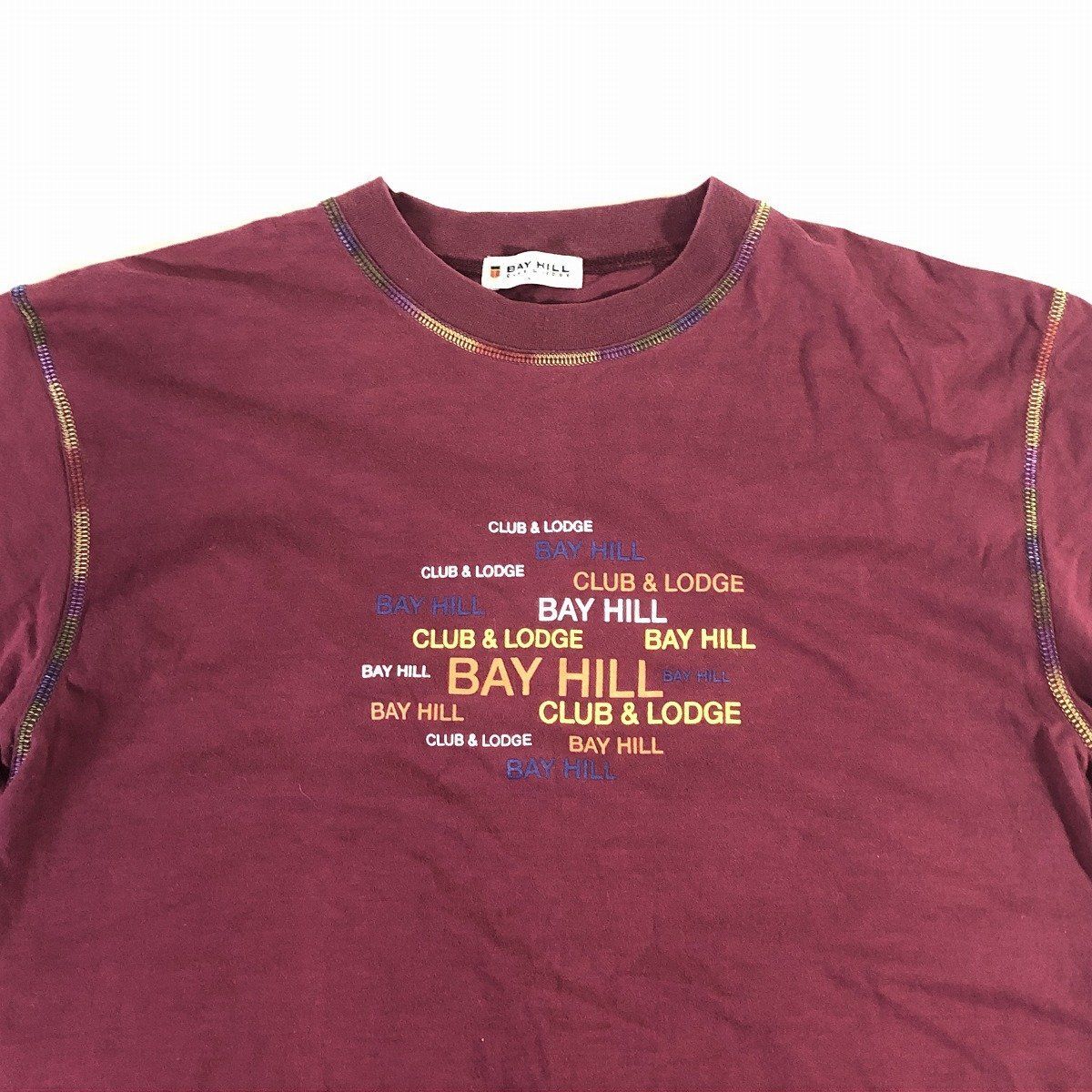 ■【BAY HILL】レナウン/半袖 Tシャツ[L]ワインレッド《やや美品》/の画像3