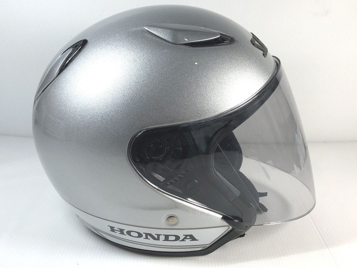 SHOEI ショウエイJ-STREAM　ジェイストリーム ジェット ヘルメット シルバーメタリック Lサイズ 59-60cm やや美品 中古 E8_画像4