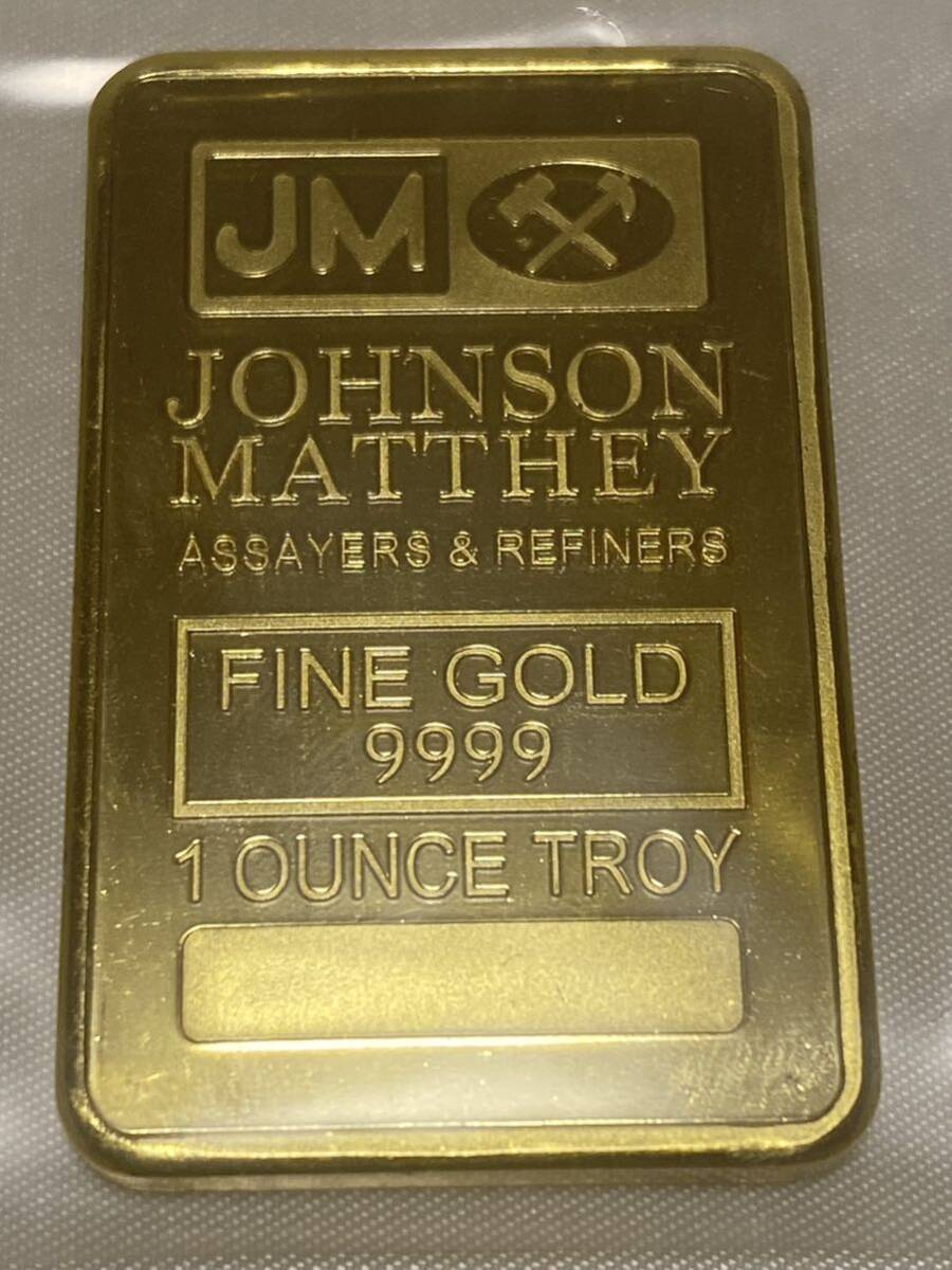 インゴット/JOHNSON MATTHEY FINE GOLD9999金貨 27.8g 24kgp Gold Platedの画像1