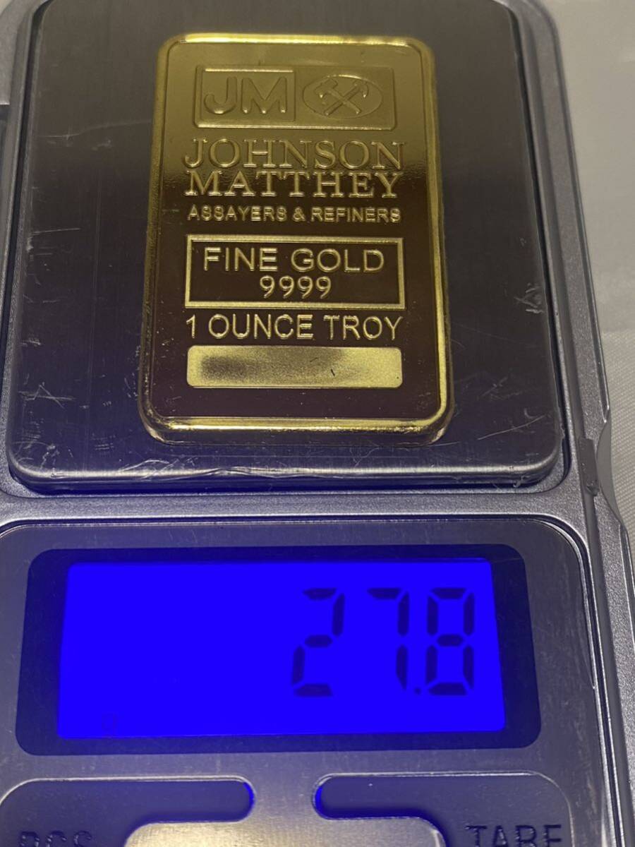 インゴット/JOHNSON MATTHEY FINE GOLD9999金貨 27.8g 24kgp Gold Platedの画像4