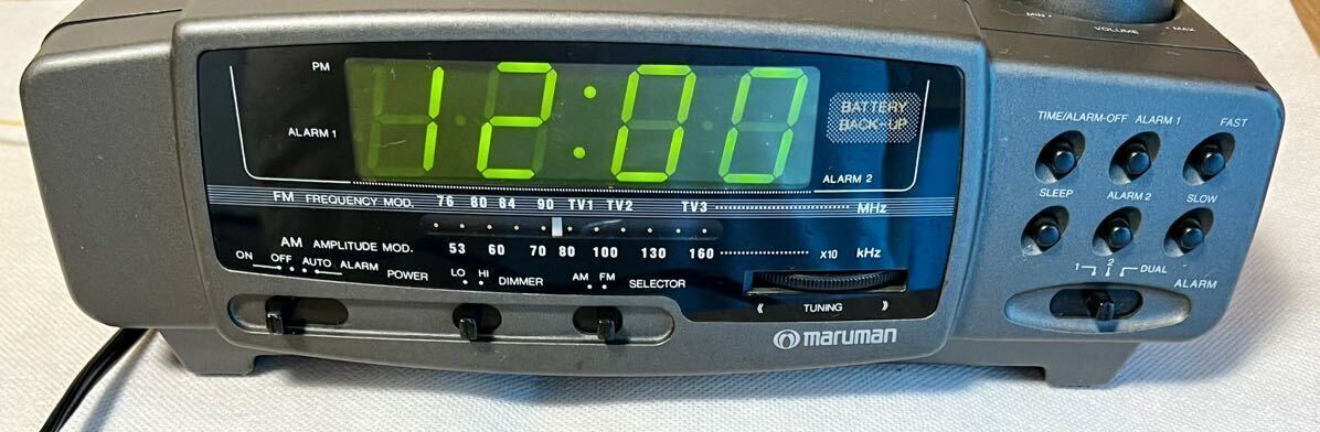 マルマンクロックラジオ 目覚まし時計 AM FM AR-100T 可動品 激安一円スタート_画像2