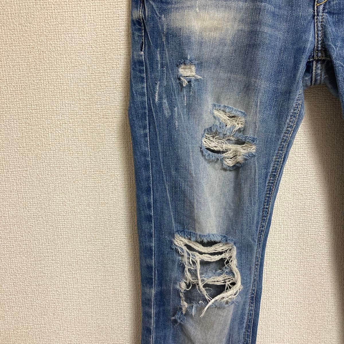 ZARA / DENIM RULES BY TRF  /  ZARA  ダメージデニム　カットオフ　ダブルボタン