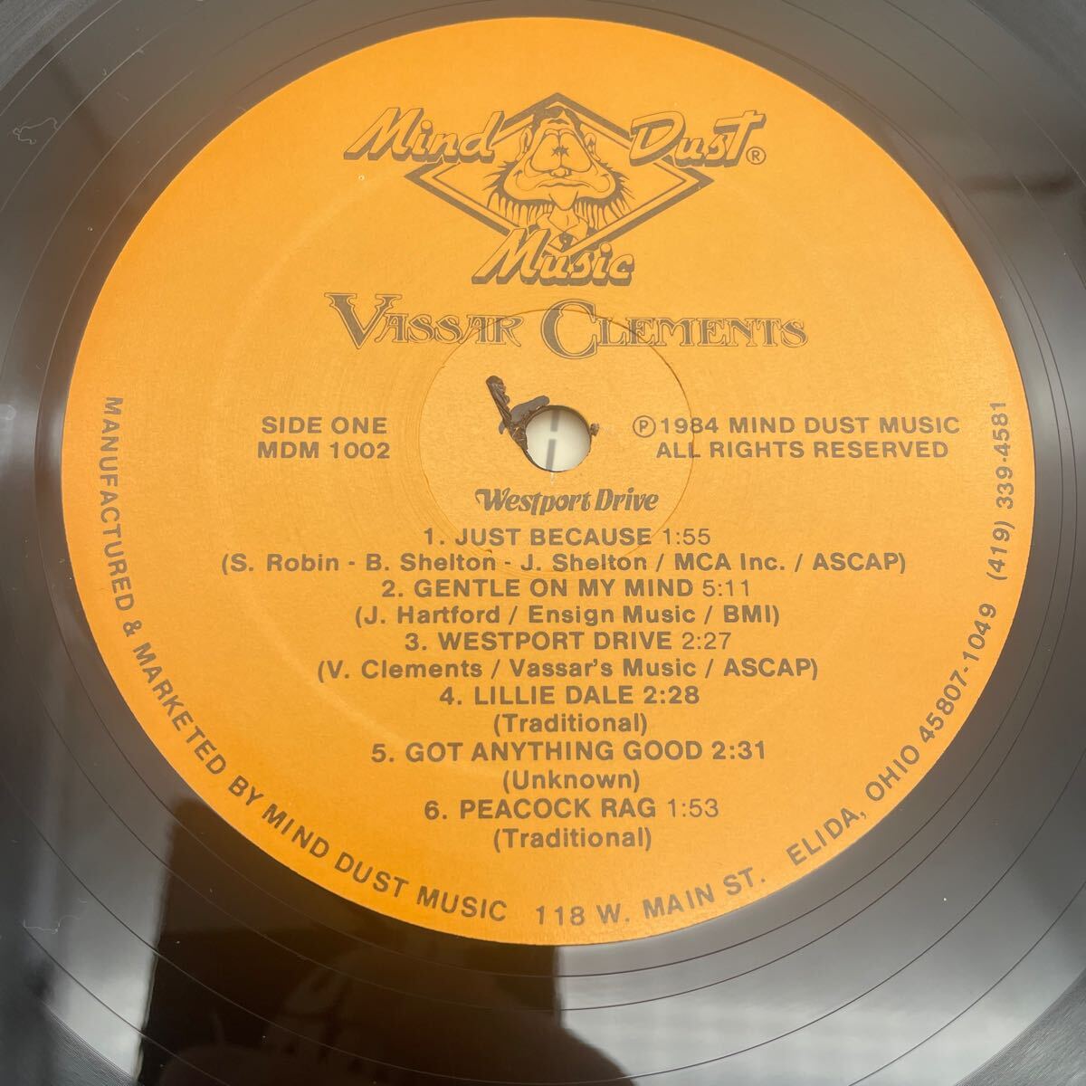 【US盤】Vassar Clements/Westport Drive/レコード/LP/84年/ブルーグラス/の画像6
