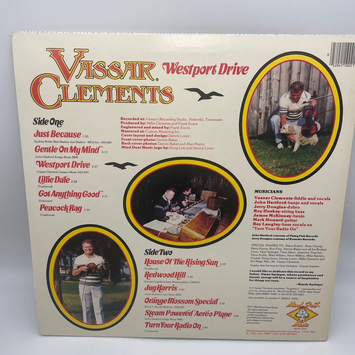 【US盤】Vassar Clements/Westport Drive/レコード/LP/84年/ブルーグラス/の画像2