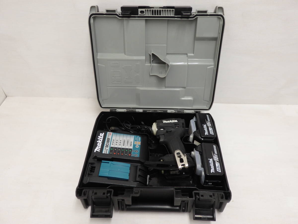 kd49) makita Makita rechargeable impact driver TD172DRGXB black charger * battery 2 piece attaching used * present condition goods 