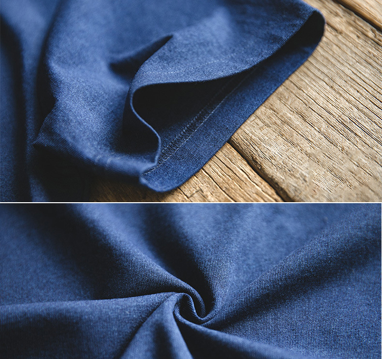 シャツ 藍染 天然藍 綿100% ポロシャツ メンズ レトロ インディゴ 濃紺 メンズ カジュアル ファッション S~2XL_画像3