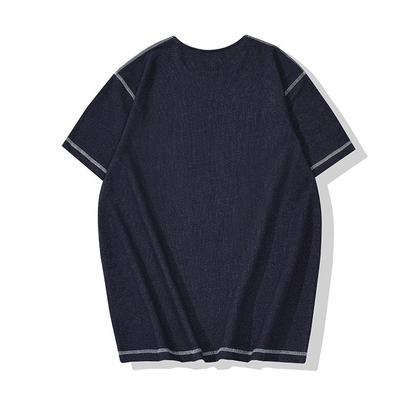  ретро   Denim    футболка   стрейч  материал  ... гриф   хлопок 100%  короткие рукава   футболка   мужской   одноцветный    военно-морской флот  XL