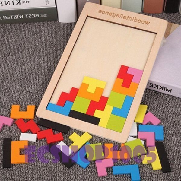 A1021:子供 木製 3D ジグソーパズル 高品質 タングラー おもちゃ 数 教育ゲーム_画像4