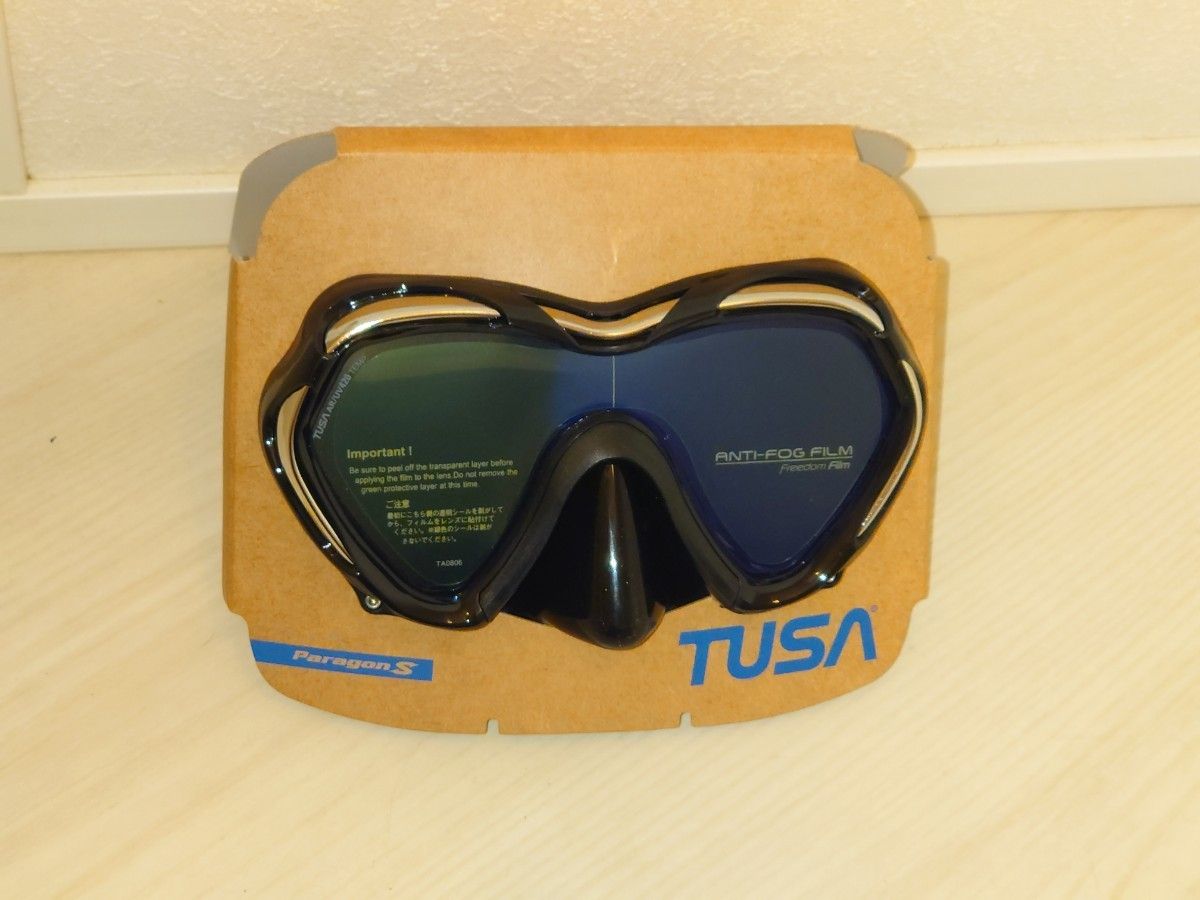 TUSA ダイビングマスク Paragon S M1007SQB BKA 黒とマスクストラップカバー TA5008