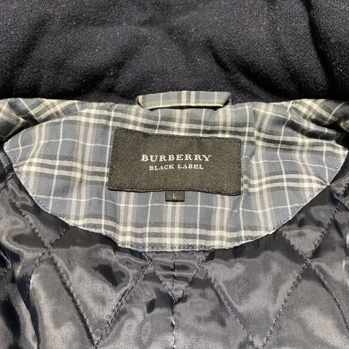 BURBERRY BLACKLABEL バーバリーブラックレーベル ダッフルコート ロングコート ノバチェック L相当 キルティング メンズ フード _画像7