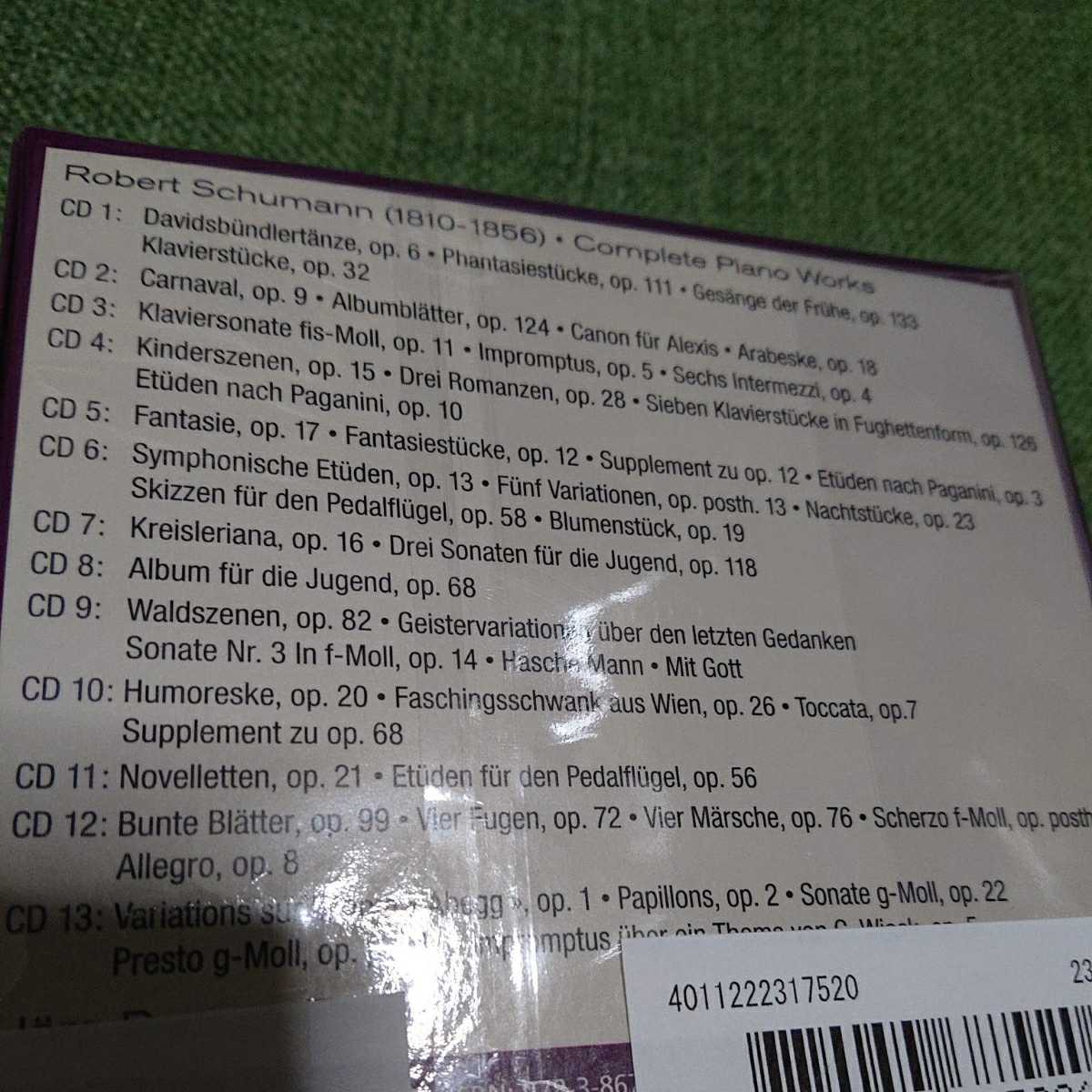 【廃盤？】シューマン　ピアノ独奏曲全集　イェリク・デームス 13CD Jorg Demus Schumann Complete Piano works 231752 4011222317520_画像5