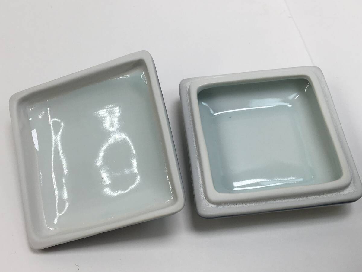 【パケプラ無料】希少レア 極美品 手塚景雲造 染付隅田川 陶器製香合 小物入れ 茶道具 [j1129]_画像6