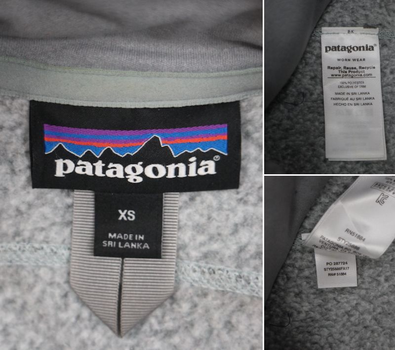 Patagonia パタゴニア ベターセーター フルジップ フリース ベスト(メンズ XS)グレー_画像6