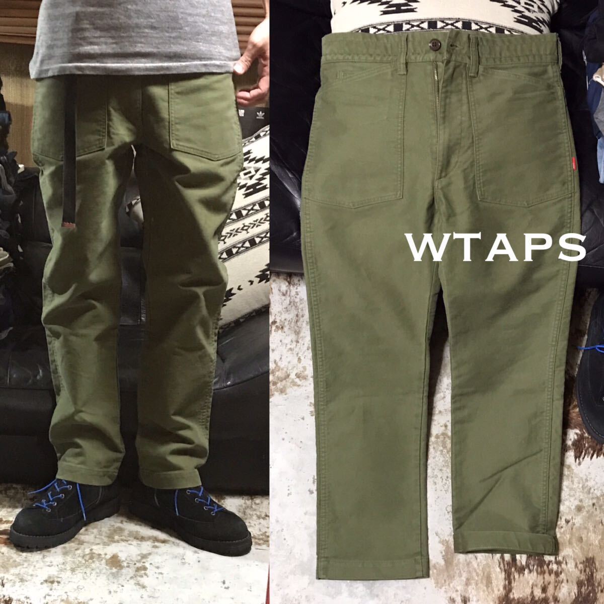 ［極美品／完売モデル］1円《★ WTAPS ★》ベイカーカーゴパンツ ダブルタップス DECK SEAGULL ネイバーフッド WTVUA ファティーグ OD _画像1