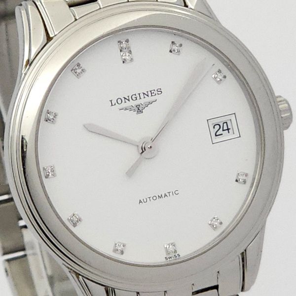 * хорошая вещь 1 иен LONGINES Longines L619.2 самозаводящиеся часы рабочий товар обратная сторона ske12P diamond гарантия есть KB0229T(NN 97)