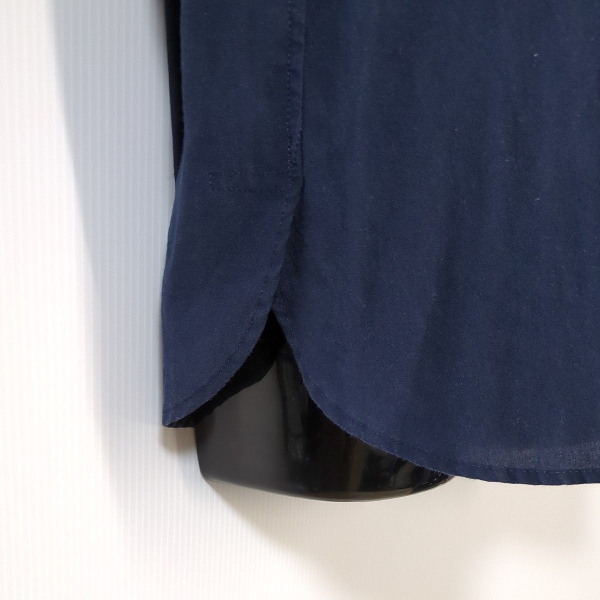 4-⑥ UNIQLO レディースブラウス　半袖.長袖2枚セット ネイビー　Lサイズ