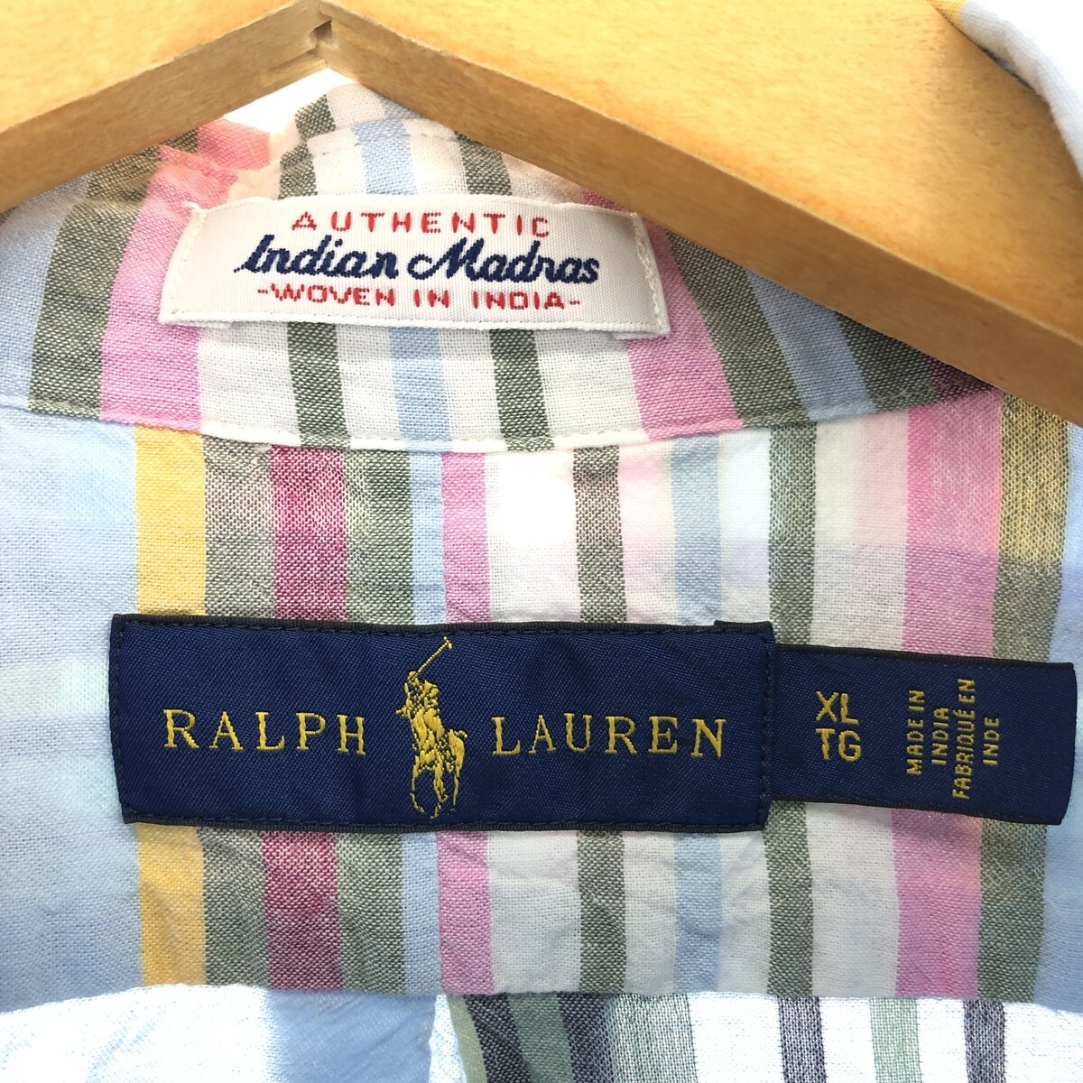 古着 ラルフローレン Ralph Lauren RALPH LAUREN マドラスチェック 長袖 ボタンダウンチェックシャツ メンズXL /eaa441077_画像3