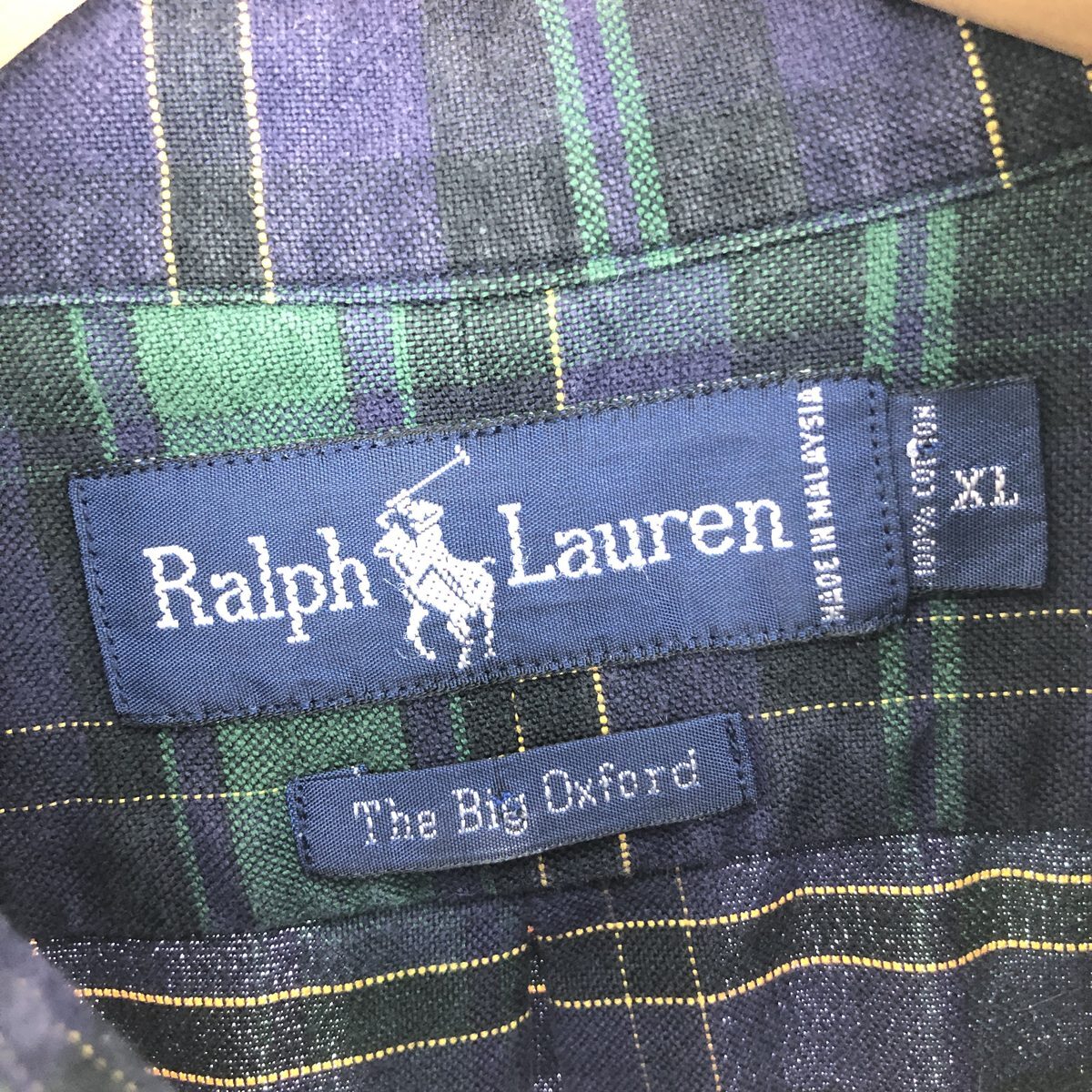 古着 ラルフローレン Ralph Lauren The Big Oxford タータンチェック 長袖 ボタンダウンチェックシャツ メンズXL /eaa443179の画像3