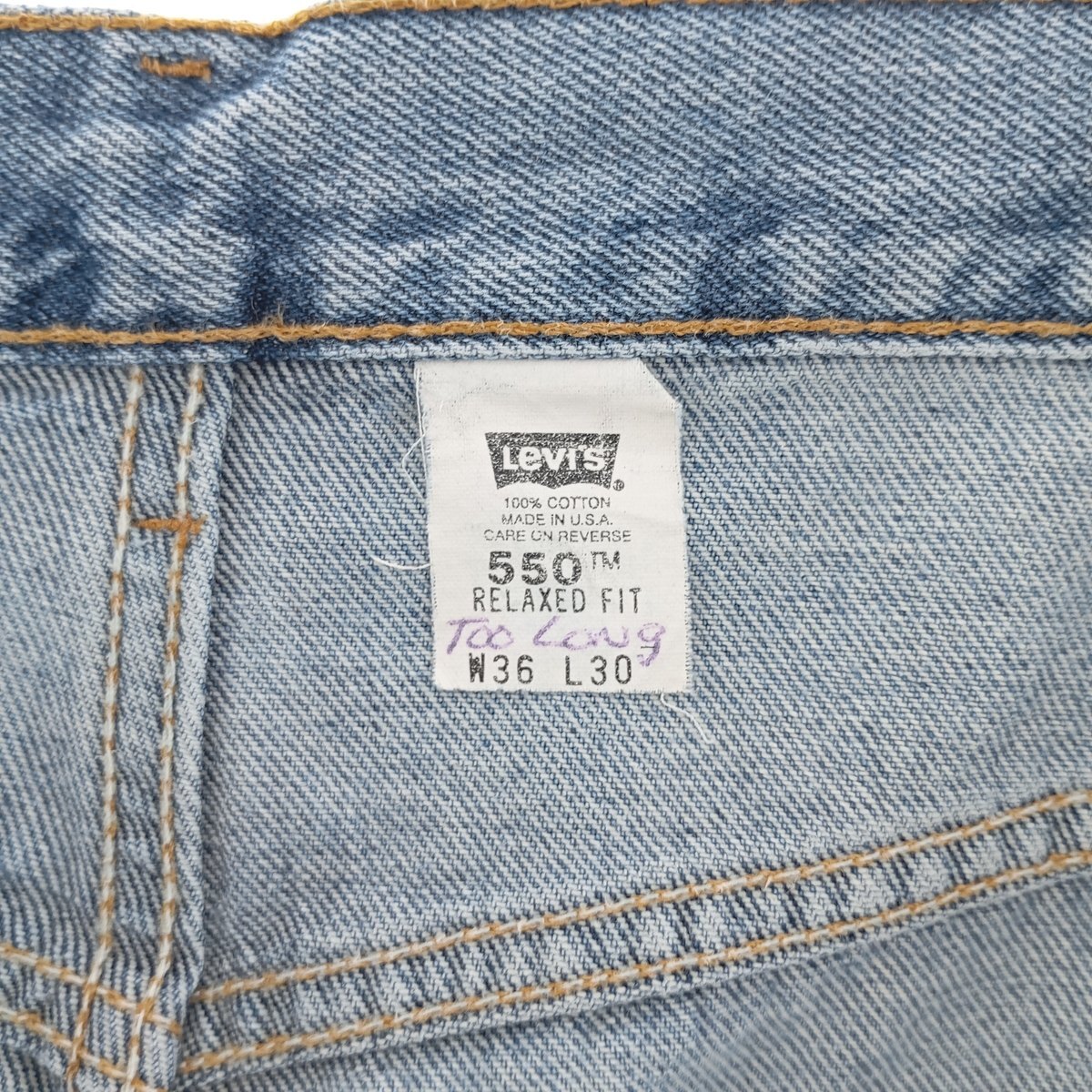 古着 00年代 リーバイス Levi's 550 RELAXED FIT テーパードデニムパンツ USA製 メンズw36 /eaa400007_画像4