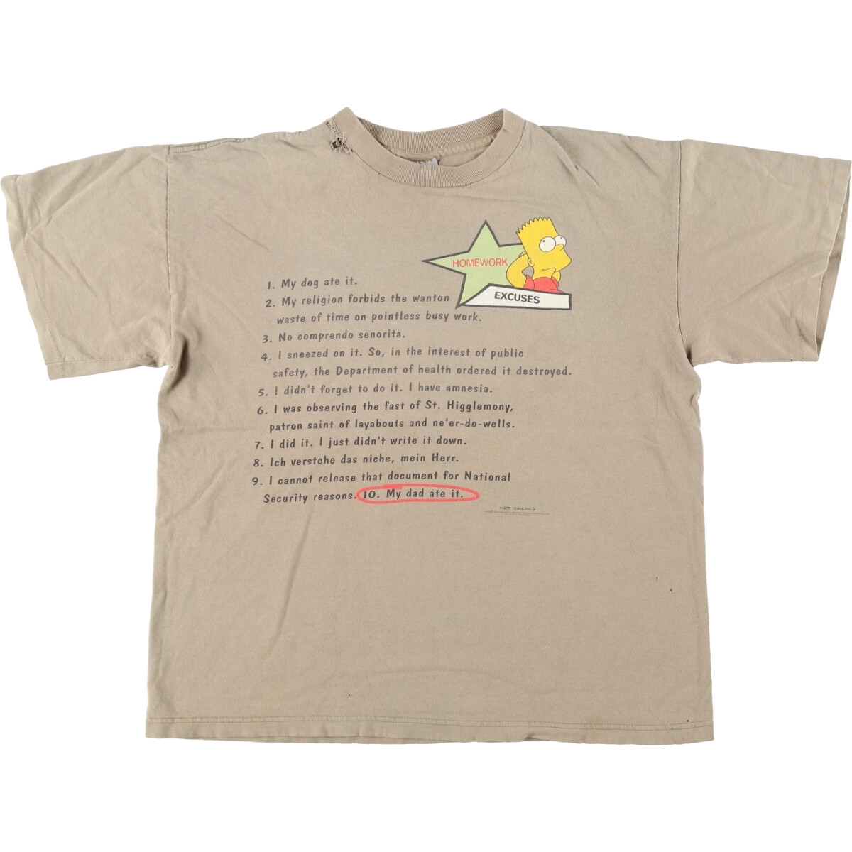 古着 90年代 STANLEY DESANTIS THE SIMPSONS シンプソンズ キャラクタープリントTシャツ USA製 メンズL ヴィンテージ /eaa443409_画像1