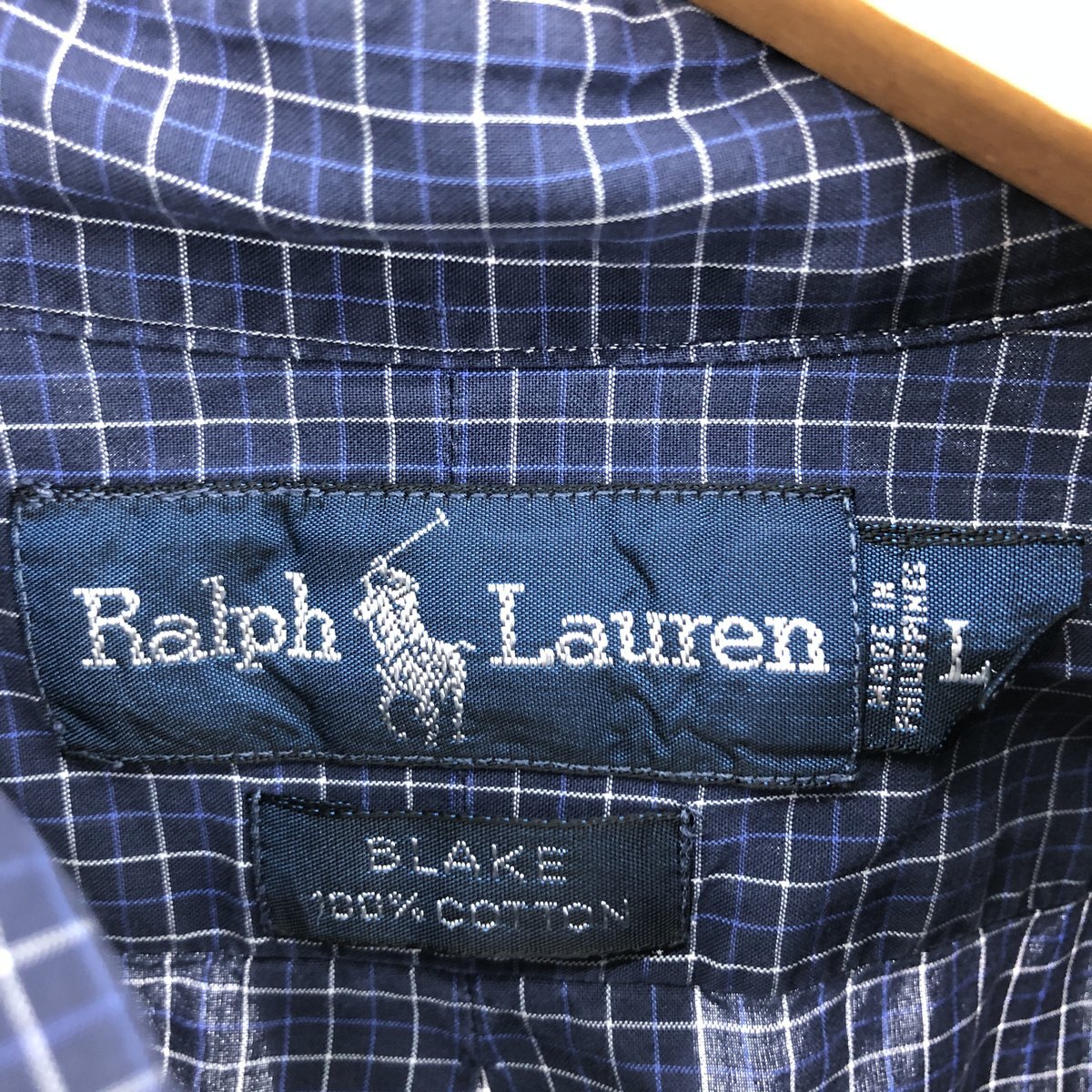 古着 ラルフローレン Ralph Lauren BLAKE 半袖 ボタンダウン チェックシャツ メンズL /eaa443065_画像3