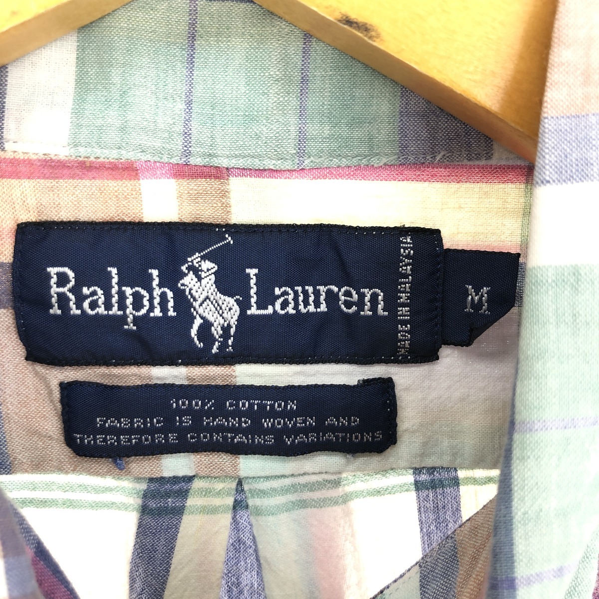 古着 ラルフローレン Ralph Lauren 半袖 ボタンダウン チェックシャツ メンズM /eaa443762_画像3