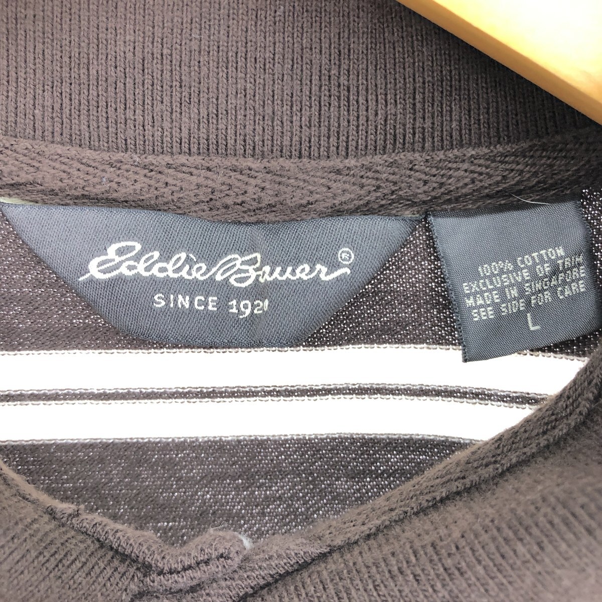 古着 エディーバウアー Eddie Bauer 半袖 ボーダー ポロシャツ メンズL /eaa447748_画像3