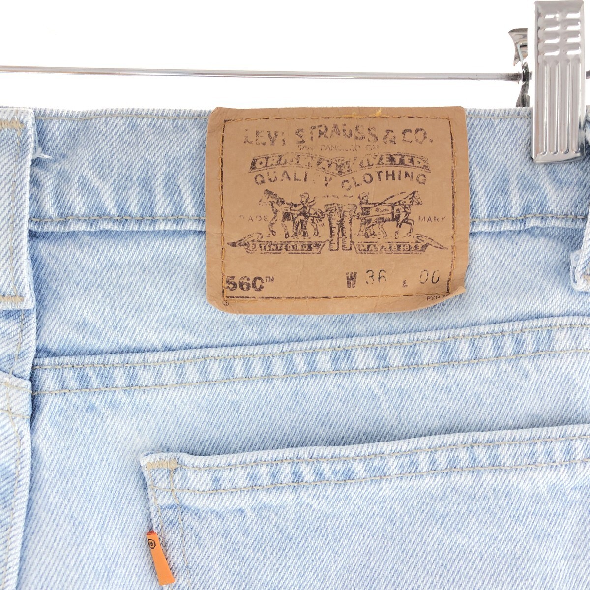 古着 90年代 リーバイス Levi's 560 オレンジタブ デニムショーツ ハーフパンツ USA製 メンズw35 ヴィンテージ /eaa382640_画像4