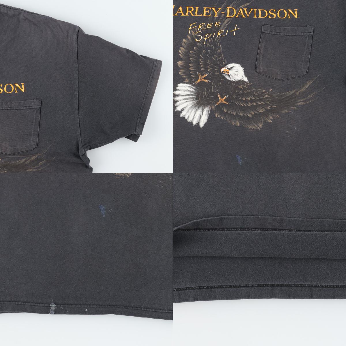 古着 00年代 ハーレーダビッドソン Harley-Davidson 鷲柄 イーグル柄 モーターサイクル バイクTシャツ USA製 メンズXL /eaa447878_画像9