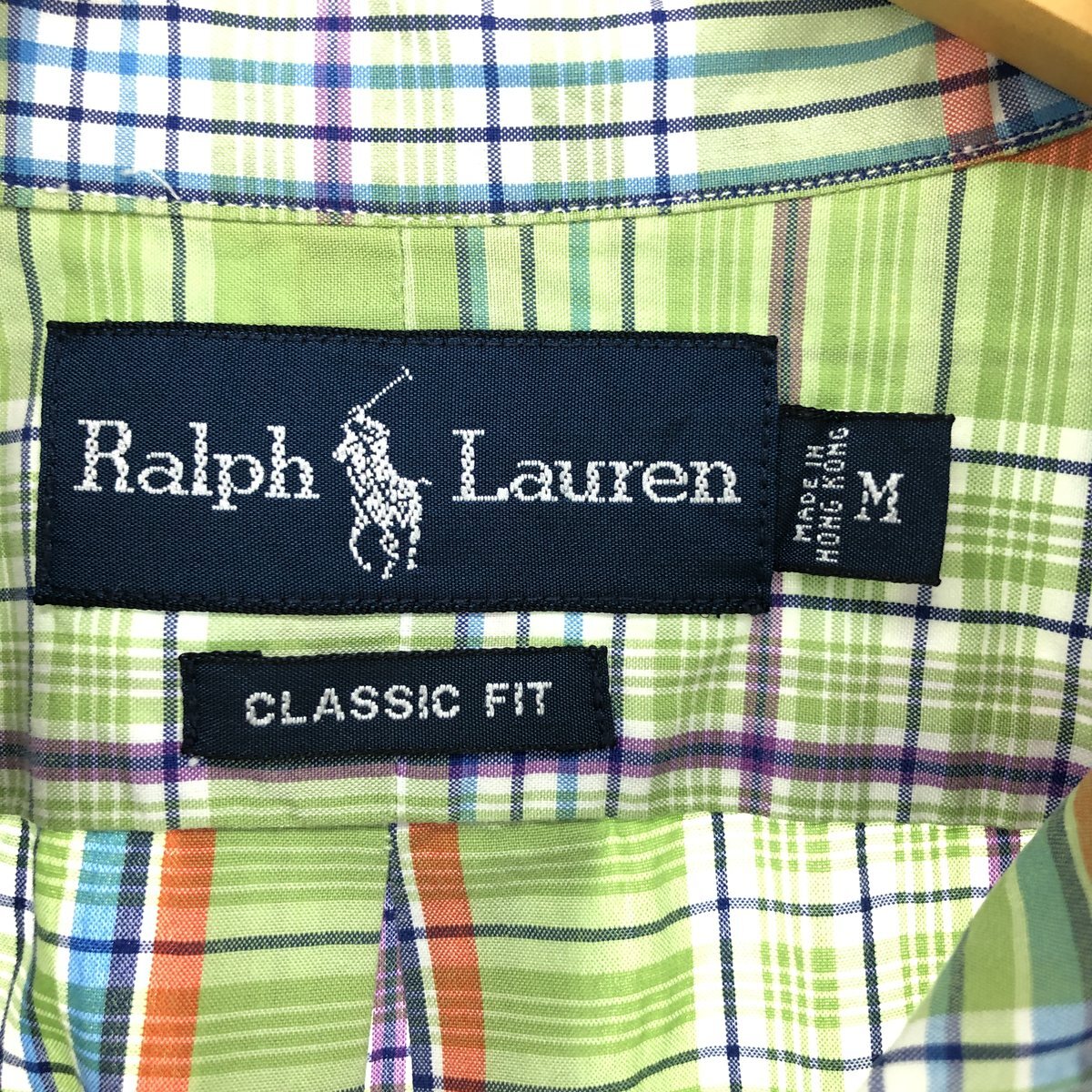 古着 ラルフローレン Ralph Lauren CLASSIC FIT クラシックフィット 半袖 ボタンダウン チェックシャツ メンズM /eaa448819_画像3