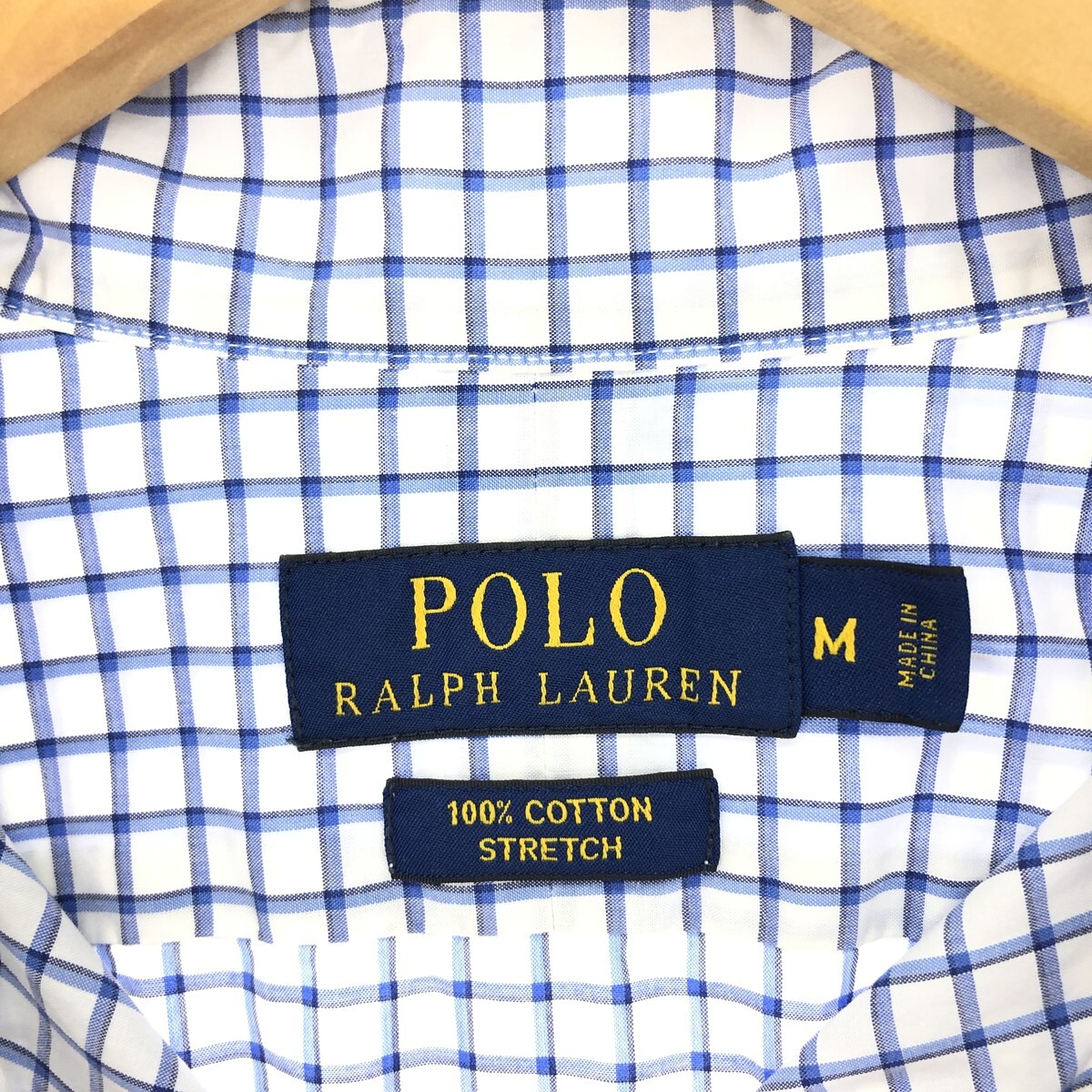 古着 ラルフローレン Ralph Lauren POLO RALPH LAUREN STRETCH ワイドカラー 長袖 コットンチェックシャツ メンズM /eaa447450_画像3