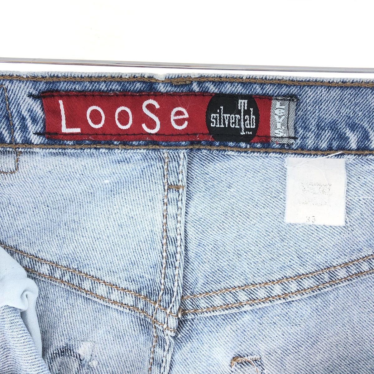 古着 00年代 リーバイス Levi's SILVER TAB シルバータブ LOOSE ルーズ デニムショーツ ハーフパンツ USA製 メンズw33 /eaa382489_画像3