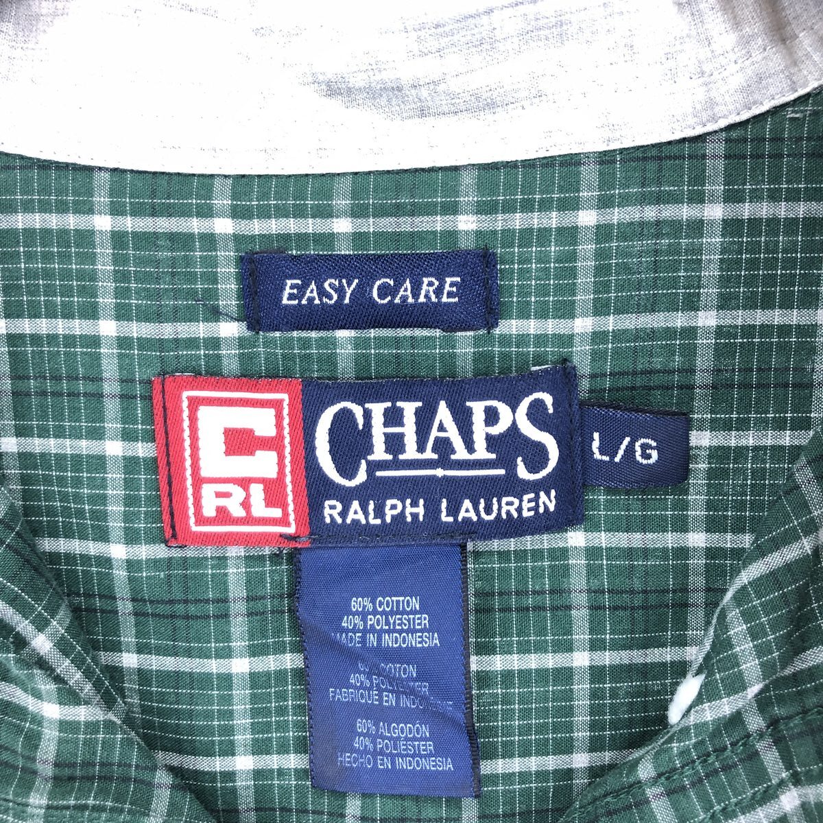 古着 90年代 ラルフローレン Ralph Lauren CHAPS チャップス 長袖 ボタンダウンチェックシャツ メンズL ヴィンテージ /eaa448232_画像3