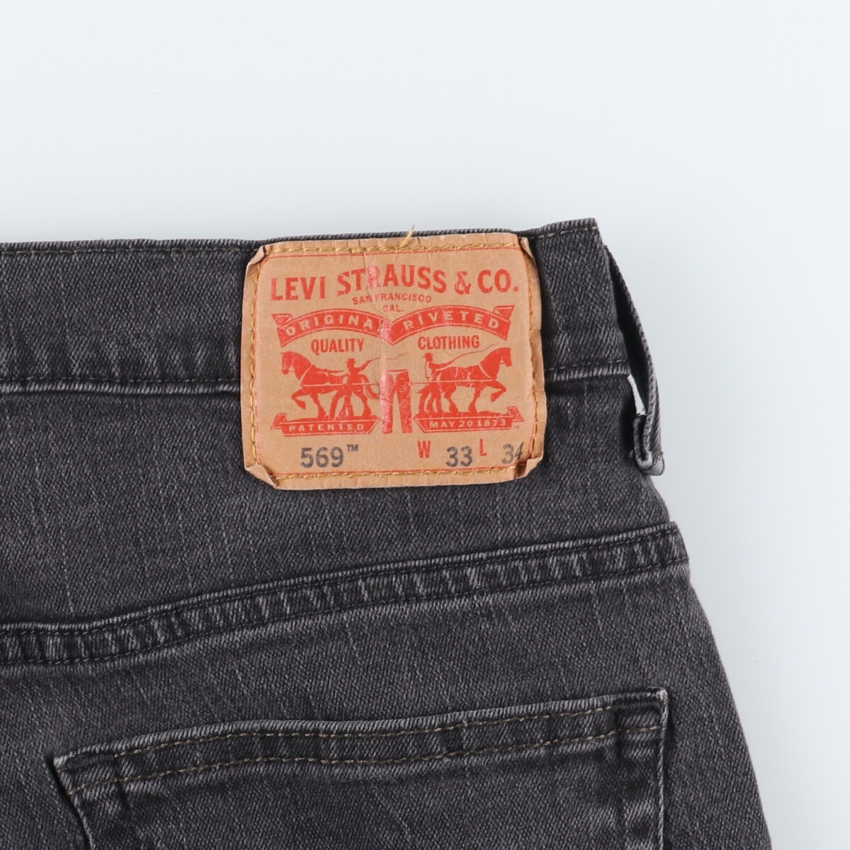 古着 リーバイス Levi's 569-0126 ブラックデニム ストレートデニムパンツ メンズw34 /eaa447059_画像3