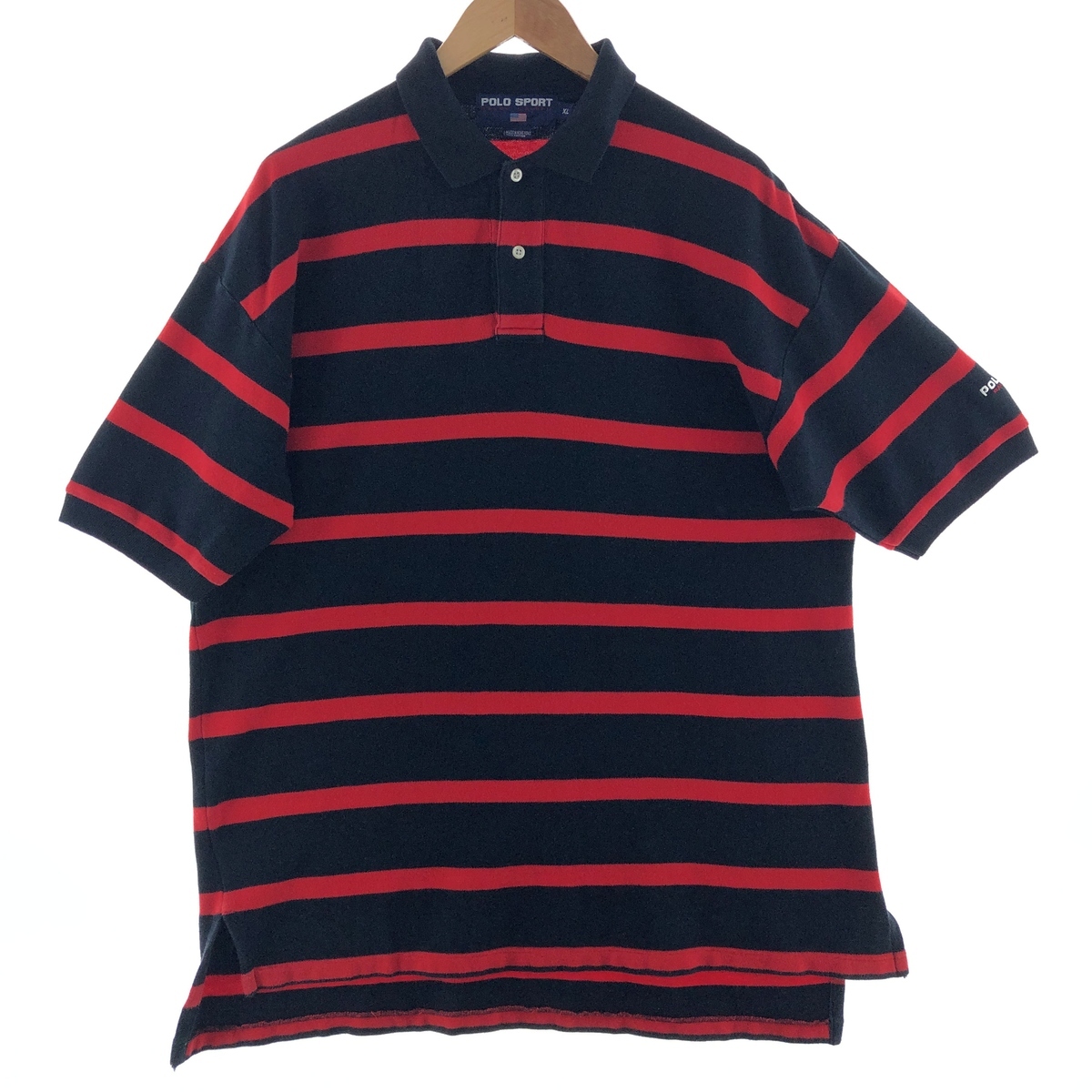 古着 90年代 ラルフローレン Ralph Lauren POLO SPORT ポロスポーツ 半袖 ボーダー ポロシャツ メンズXL ヴィンテージ /eaa381410_画像1