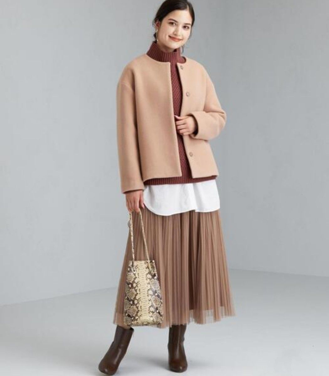 グリーンレーベルリラクシング ノーカラーコート ショートコート グリーンレーベルリラクシング ノーカラーコート ショートコート