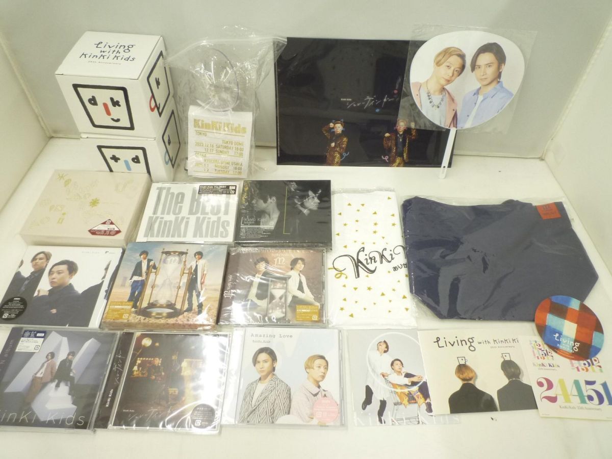 【良品 同梱可】 KinKi Kids ミニうちわ ペンライト Ballad Selection The BEST M album Amazing Love 他 CD DVD Bluの画像1