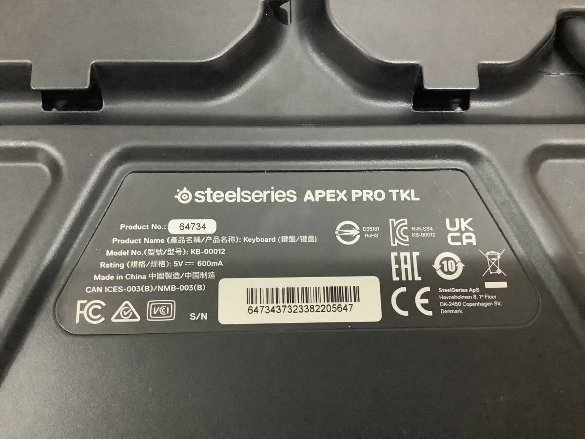 SteelSeries Apex Pro TKL 64734 USB メカニカルゲーミングキーボード FGCA00750_画像6