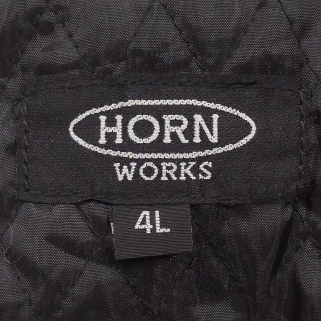 即決★HORN WORKS★特大 メンズ 4L レザーライダースジャケット ホーンワークス 黒 本革 シングル 本皮 パンクロック ライディング