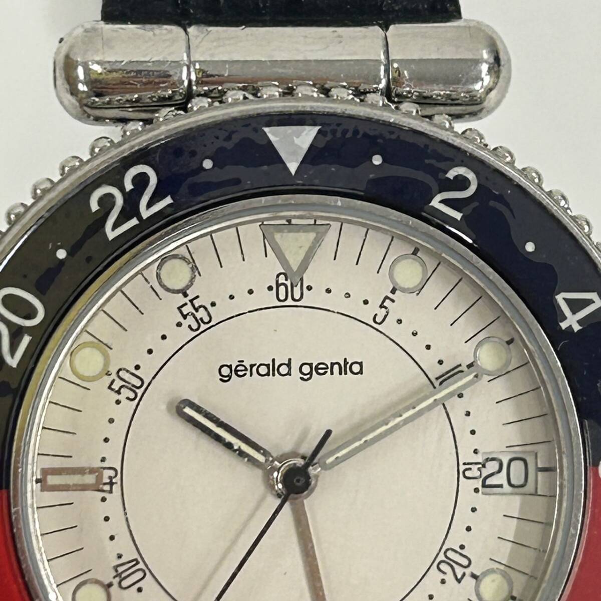 【ICA-883】1円スタート 時計 QZ クォーツ GMT ペプシ メンズ デイト 腕時計 本体のみ ベルト傷 現状稼働品 保管品の画像3