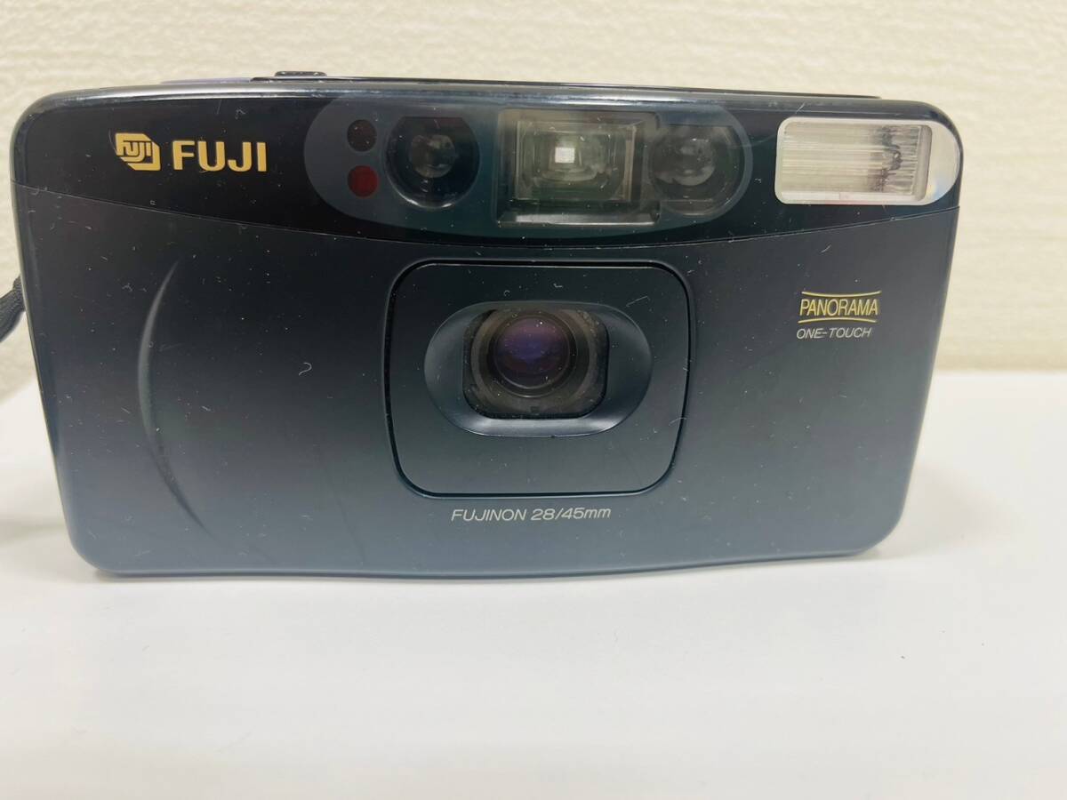 【SYC-4130】【1円〜】フジ FUJI CARDIA Travel mini OP FUJINON 28mm/45mm パノラマ ONE-TOUCH コンパクトカメラ 動作未確認 ジャンク_画像1