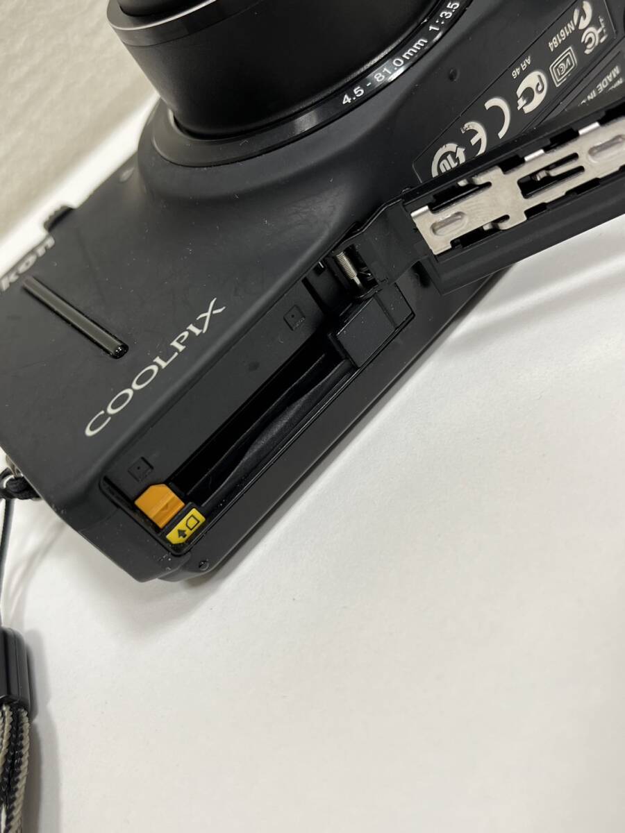 【SYC-4214】1円スタート Nikon COOLPIX S9300 デジタルカメラ ブラック 通電のみ確認済 ニコン 中古 長期保管品_画像9