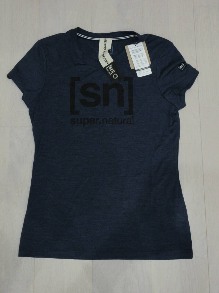 6927★新品★ sn super.natural スーパーナチュラル Tシャツ 日本サイズM ダークブルー_画像1