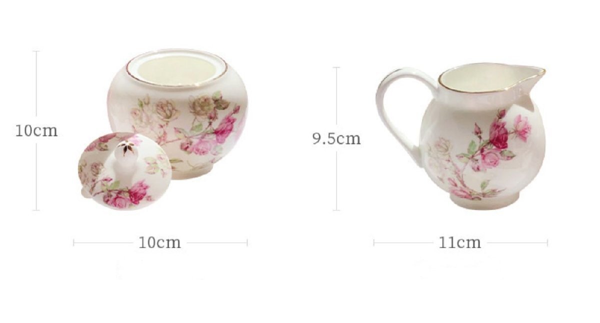 Aynsley エインズレイ　イギリス　洋食器　茶器　ミルクポット＆シュガーポット　バラ　薔薇　花柄　お祝い　プレゼント_画像4