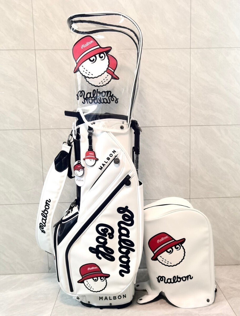 マルボンゴルフ malbon golf キャディバッグ スタンドキャディバッグ ※マルボンホワイトダブルカバー